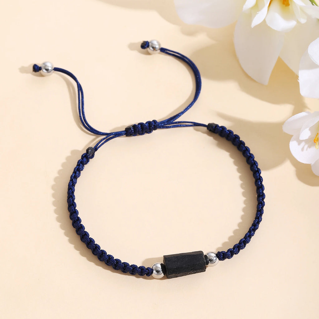 Black Tourmaline natural Bracelet for Men Women Healing Crystal Handmade Stretch Natural Stone Beaded Adjustable Jewelry Gift