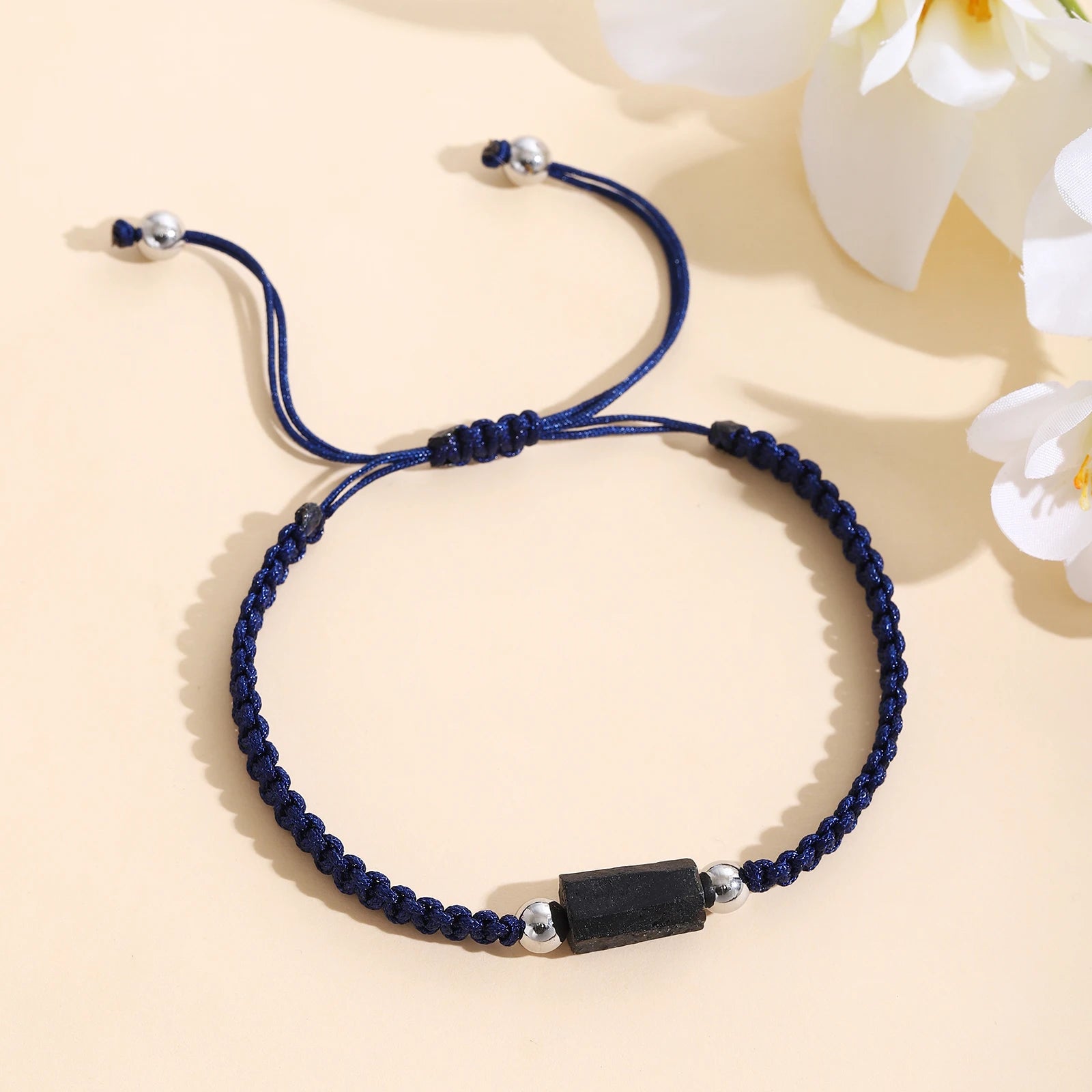 Black Tourmaline natural Bracelet for Men Women Healing Crystal Handmade Stretch Natural Stone Beaded Adjustable Jewelry Gift