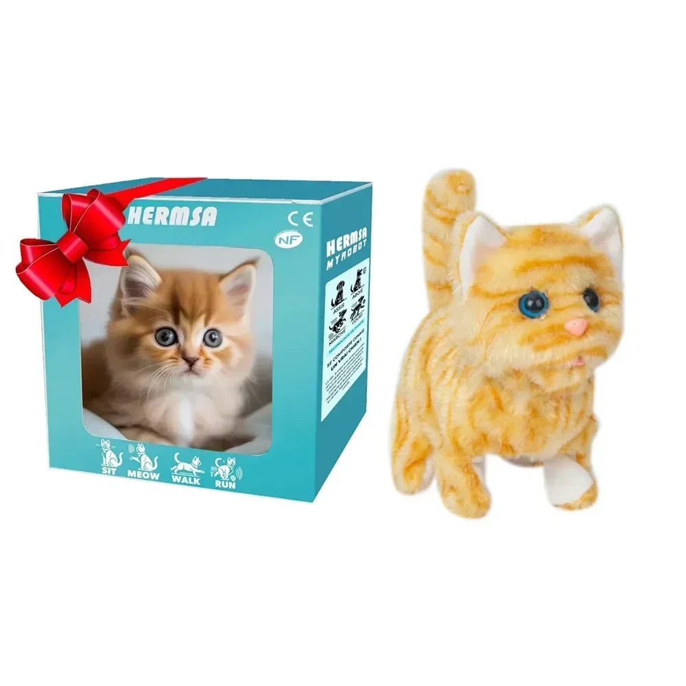 New Cute Plush Robot Puppy Interactive Walking Simulated Puppy Barking Tail Wagging Puppy Plush Toy Chilren(Without Battery)