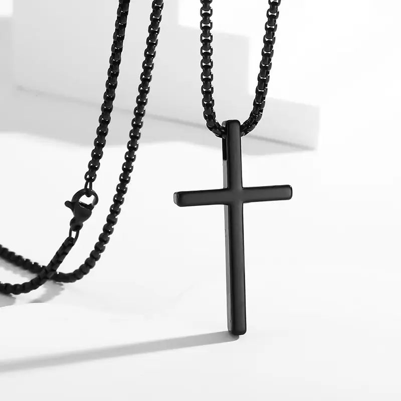 Summer Black Rhinestone Cross Jesus Pendant Choker Necklace for Women Punk Vintage Double Layers Chain 2025 Neck Boho Jewelry