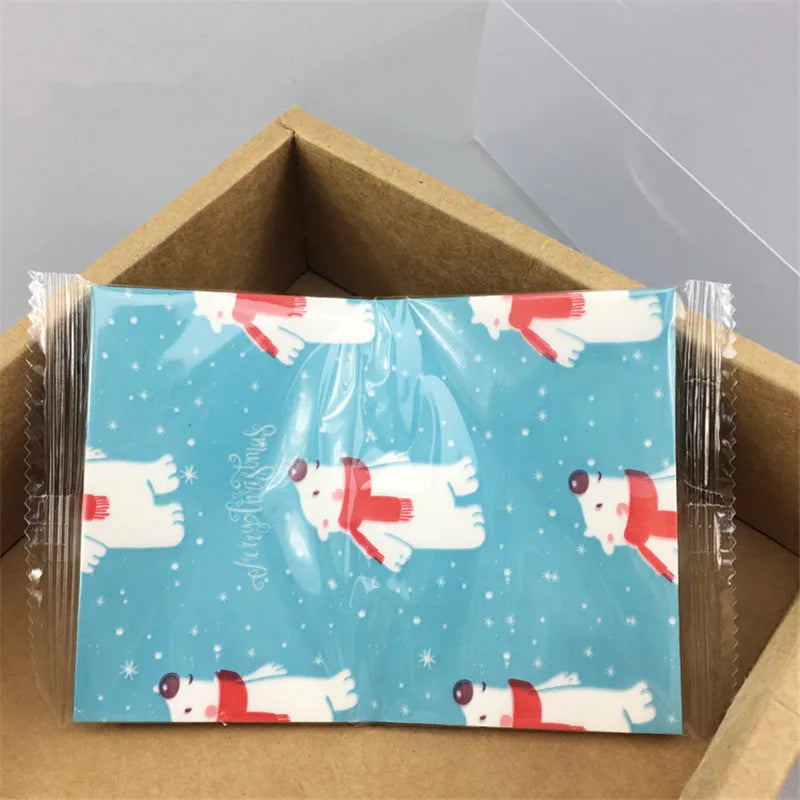 100Pcs DIY Handmade Nougat Candy Packaging Oil Paper Milk  Taffy Wrapper New Year Xmas Party Decor