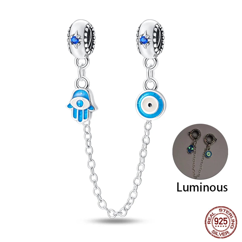 100% Real 925 Sterling Silver Classic Devil's Eye Charms Beads For Women Fit Original Qikaola Bracelets Fine DIY Jewelry Making