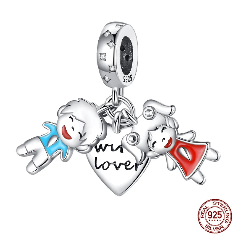 new in Real 925 Sterling Silver Boys and Girls Bicycle Charms Beads Fit Qikaola 925 Original Bracelets Fine DIY Jewelry Making