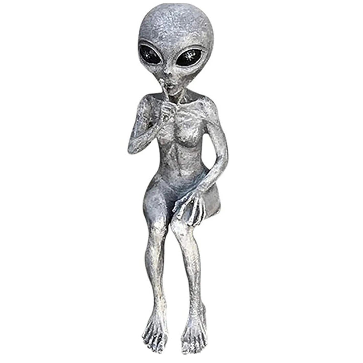 Garden Resin Alien Statue Sculptures Figurine Garden Ornament Indoor Art Decor for Patio Garden Decor Outdoor Home Decorations