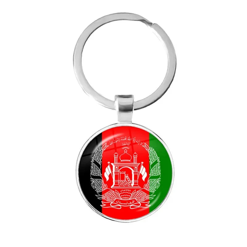 Iraq, Yemen, Nepal, Bangladesh, Maldives, Lebanon Flag Keychain 25mm Glass Keychain As a Gift To Friends  Gift