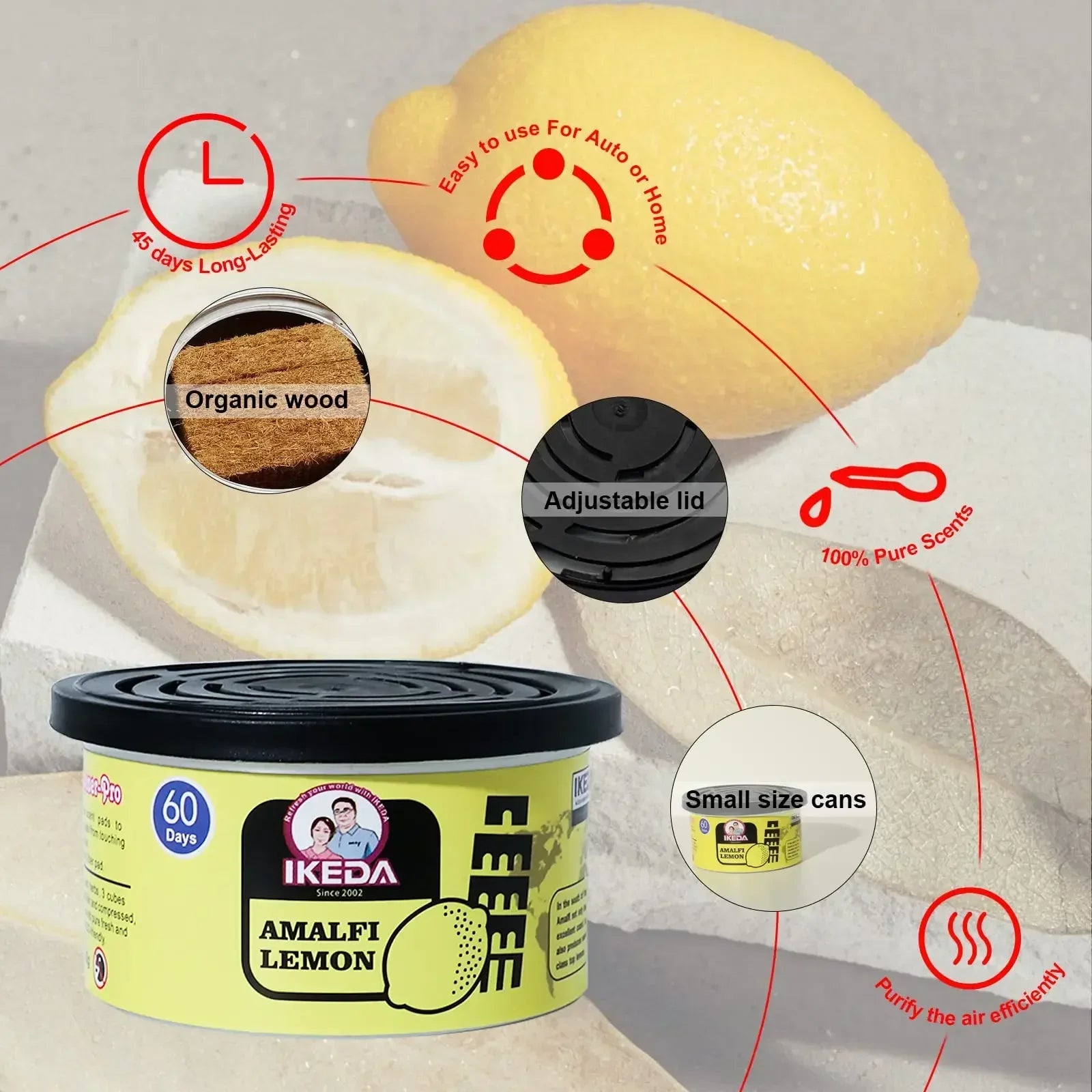 Car Flavoring Perfume Canned Air Fresheners Long-Lasting Auto Aromatherapy Wood Blocks Coffee Flavor Deodorant Supplies Amagi