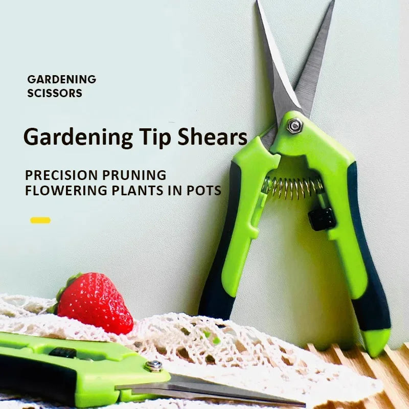 Garden Stainless Steel Flower Scissors Pruning Fruit Pruning Grape Pruning Straight Head Gardening Scissors Pruning Flowers