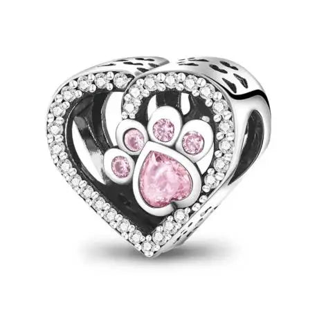 New 925 Sterling Silver Pet Series Dog Paw Print Dog House Charm Of Chain Beaded Fit Original Pendant Bracelet Ladies Jewelry