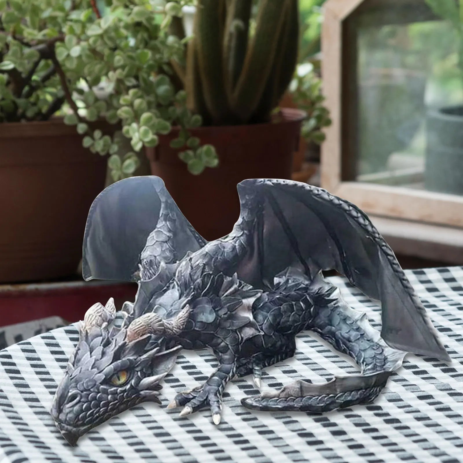 Dragon Statue Garden Reison Dragon Sculpture Vintage Flying Dragon Ornaments for Outdoor Yard Fences Sidewalks Halloween Decor