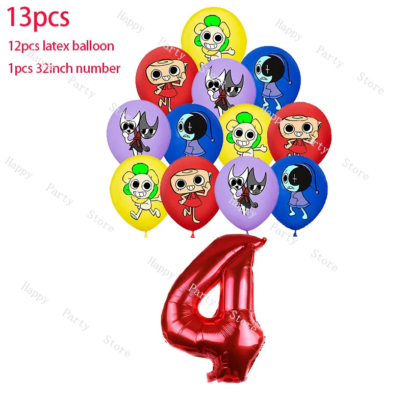 Dandy's World Birthday Party Decoration Split Sales Balloon Backdrop Cake Topper Dandy's World Birthday Party Supplies