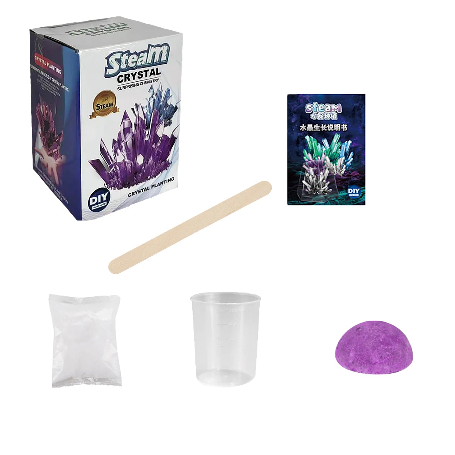 Crystal planting DIY scientific experiment set, fun parent-child communication, chemical experiment, crystallization principle