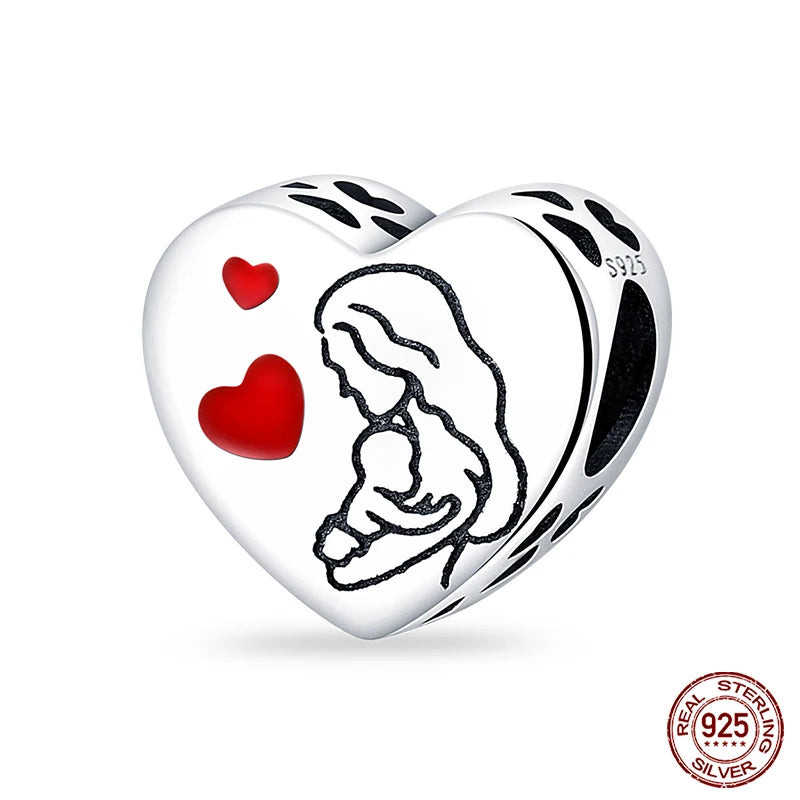 925 Sterling Silver Romantic Heart Series Charms Beads Fit Qikaola 925 Original Bracelet DIY Mother's Day Jewelry Gifts