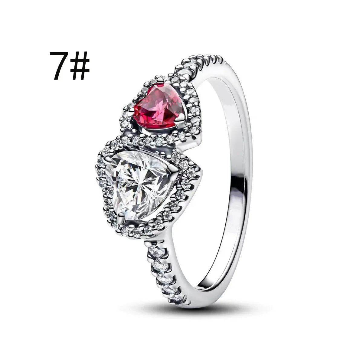 Pink Bow Set Original 925 Sterling Silver Colorful Zircon Ring Earrings Bracelet Necklace Original DIY Women's Jewelry Gift