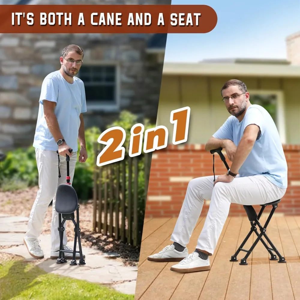 Hold 400 lbs Folding Canes with Seat, Allows Durability While Walking and Convenience for Sitting fast speed , free delivery