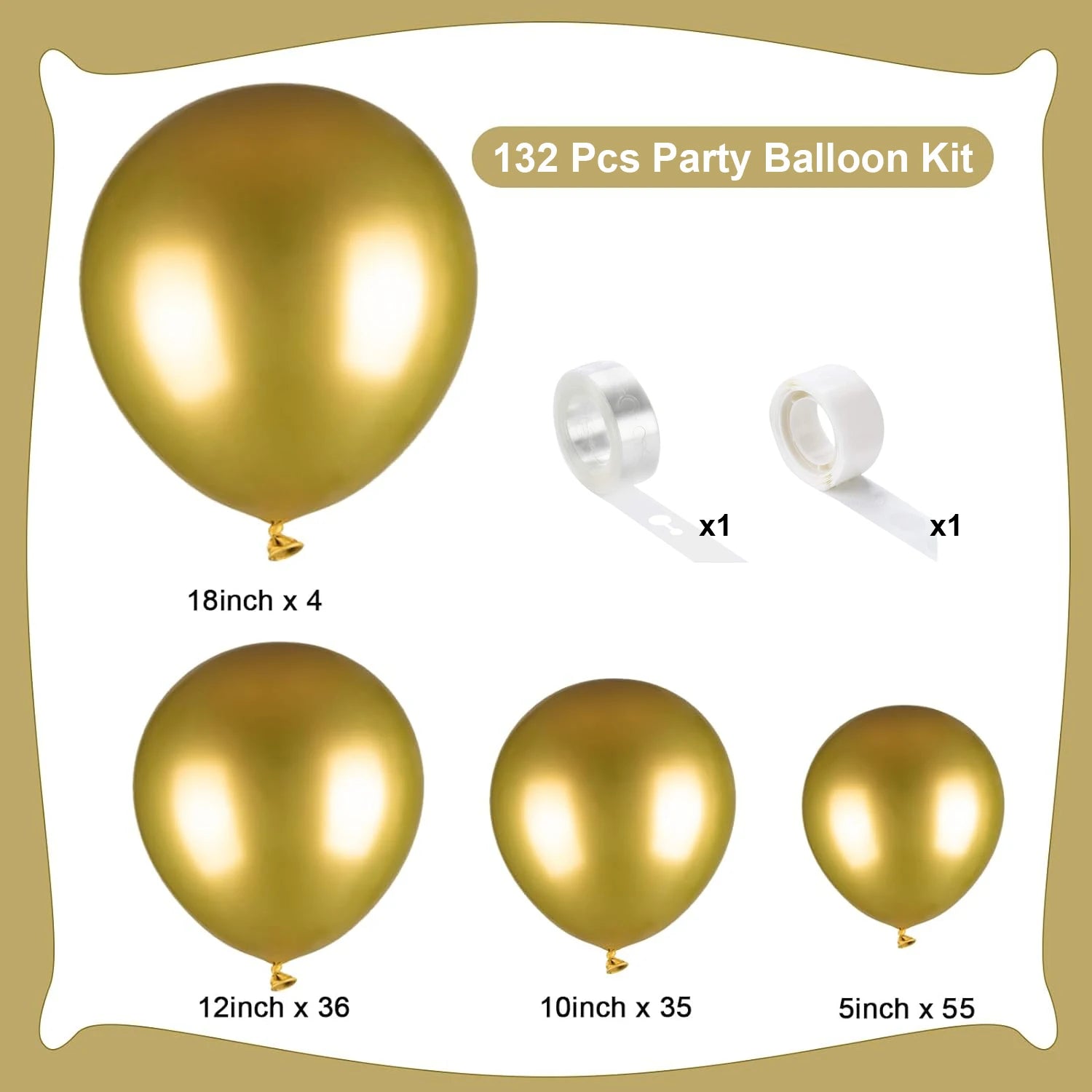 132PCS multi-color latex balloon set suitable for birthday parties, weddings, Valentine's Day party decoration