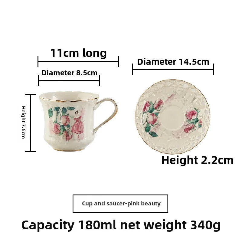 Ceramic Black Tea Cups Saucer Retro Afternoon Tea Coffee Cup Teapot Saucer Sets Couple Mug Set Home Creative Drinkware Mug Gift