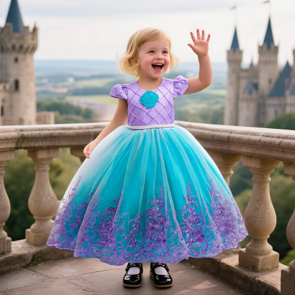 Summer Mermaid Dress Girls Kids Cosplay Dresses Princess Costume Perform Clothes Birthday Party Halloween Clothing