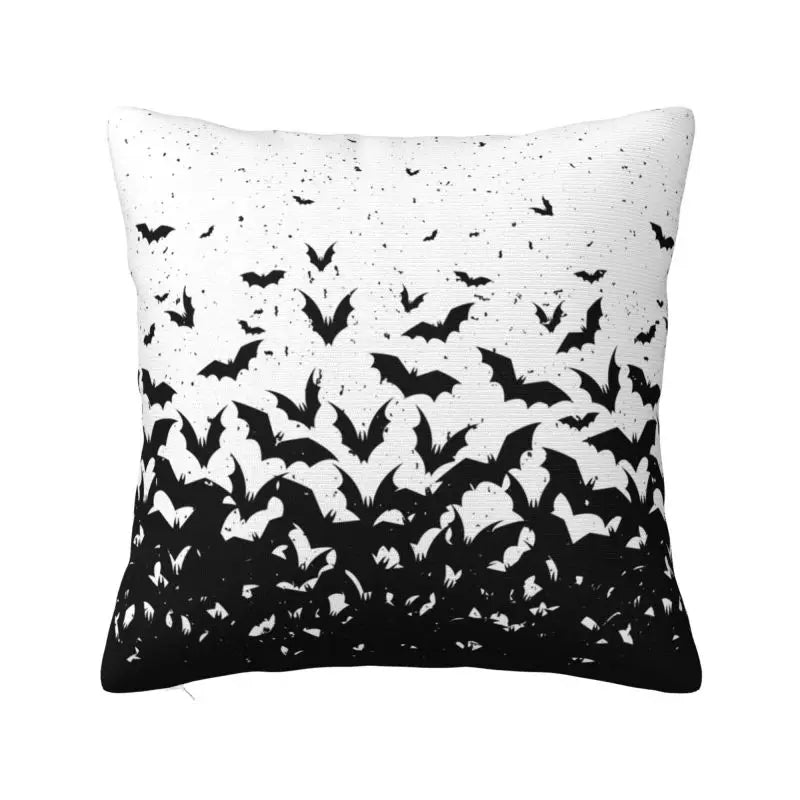 Custom Gothic Halloween Lace Bats Cushion Cover 45x45 Cm Polyester Throw Pillow Case For Sofa Living Room Decoration Pillowcase