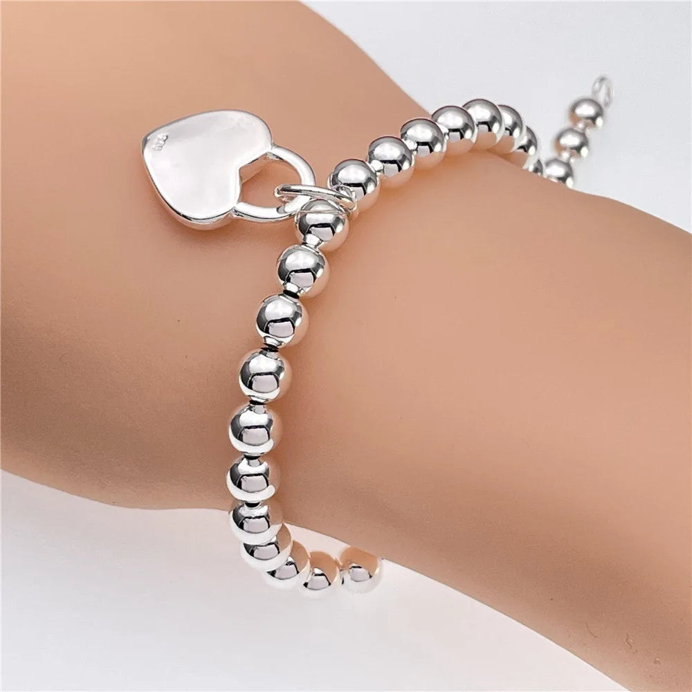 Noble 925 Sterling Silver Square Solid Chain Bracelet for Women Men Charm Party Gift Wedding Fashion Jewelry