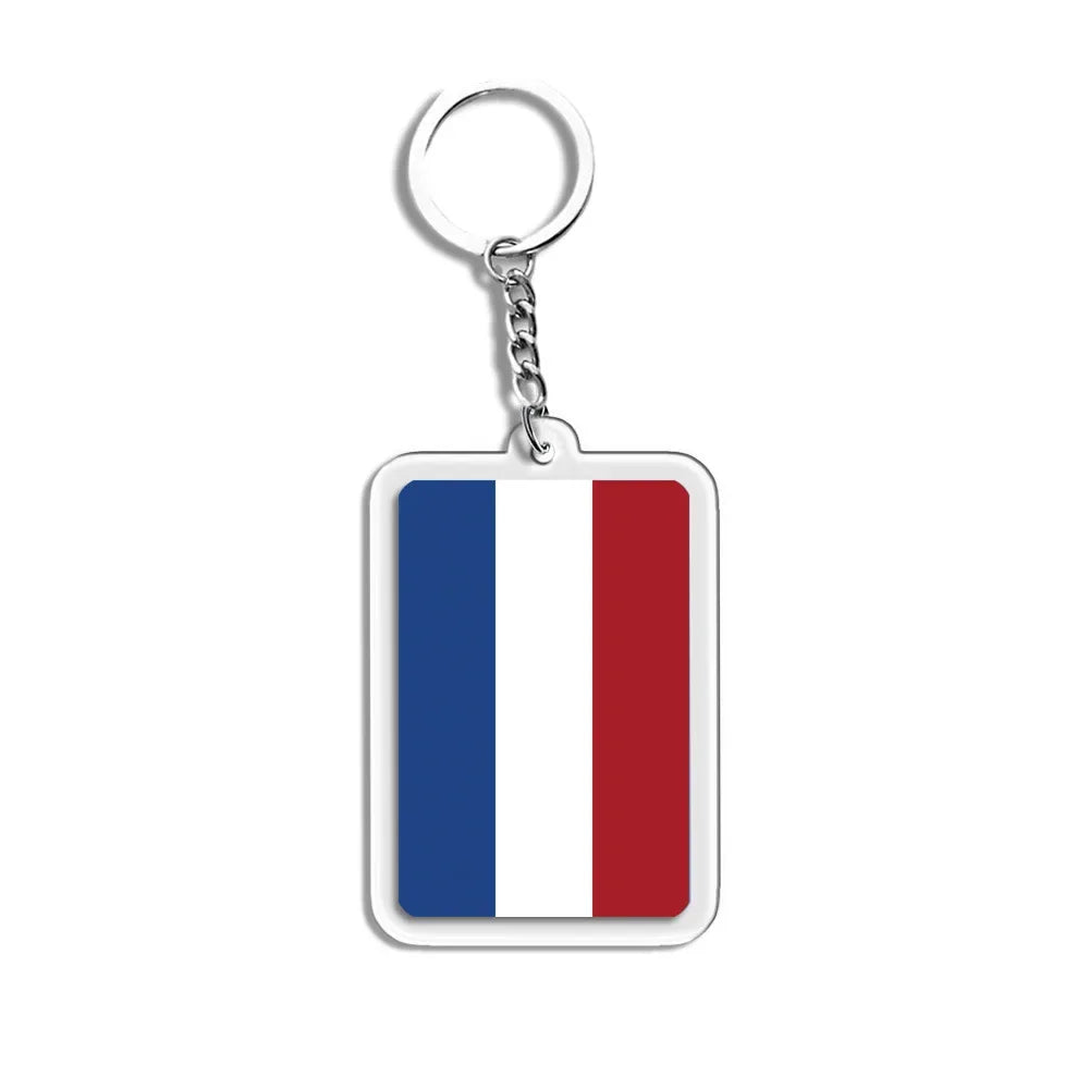 National Flag Keychain Serbia Spain Argentina USA Brazil France Portugal Denmark Poland Tunisia Flags Football Keyring Gifts