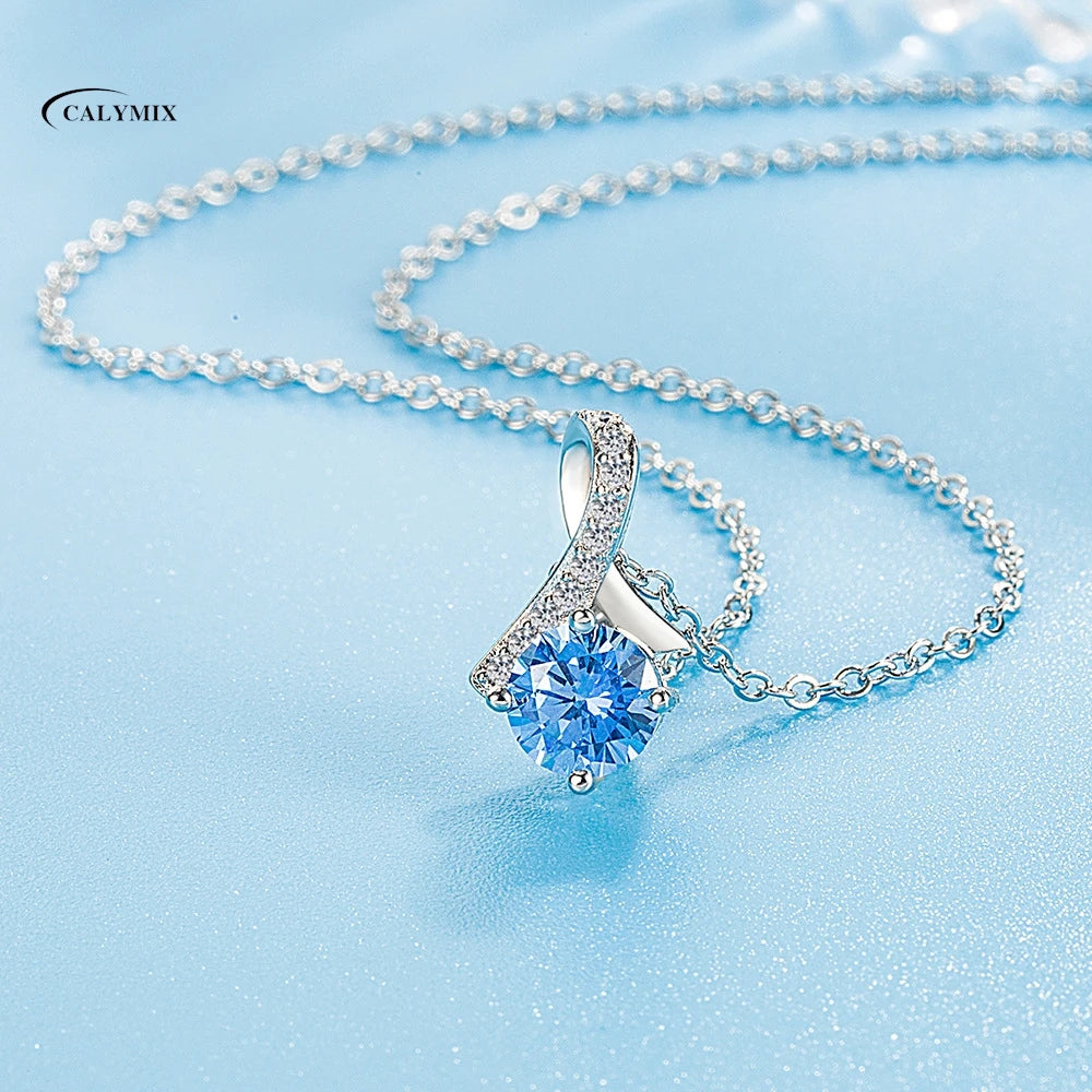 925 Sterling Silver Necklace for Women Simple Irregular Heart Moon Trendy Simple Geometric Handmade Chocker Fine Jewelry