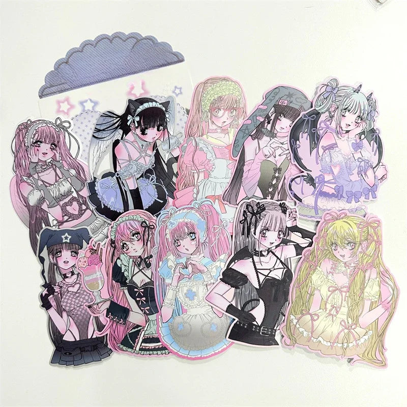 10 Character Stickers Cute Style Sticker Pack DIY Decoration Materials Photo Props