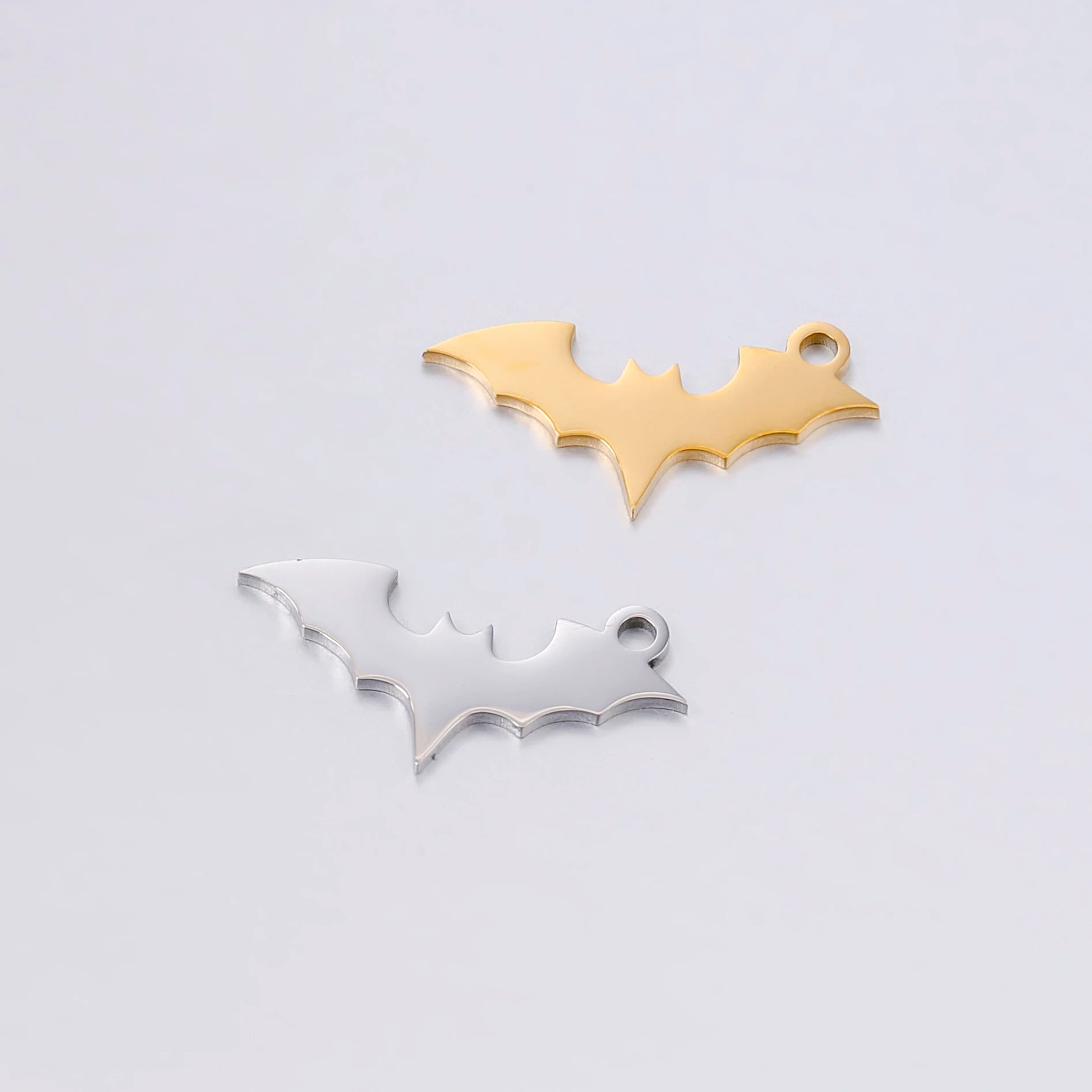 5pcs/Lot Stainless Steel Charms Animal Bat Decorations Halloween Party Supplies For Diy Making Necklace Bracelet Pendant Jewelry
