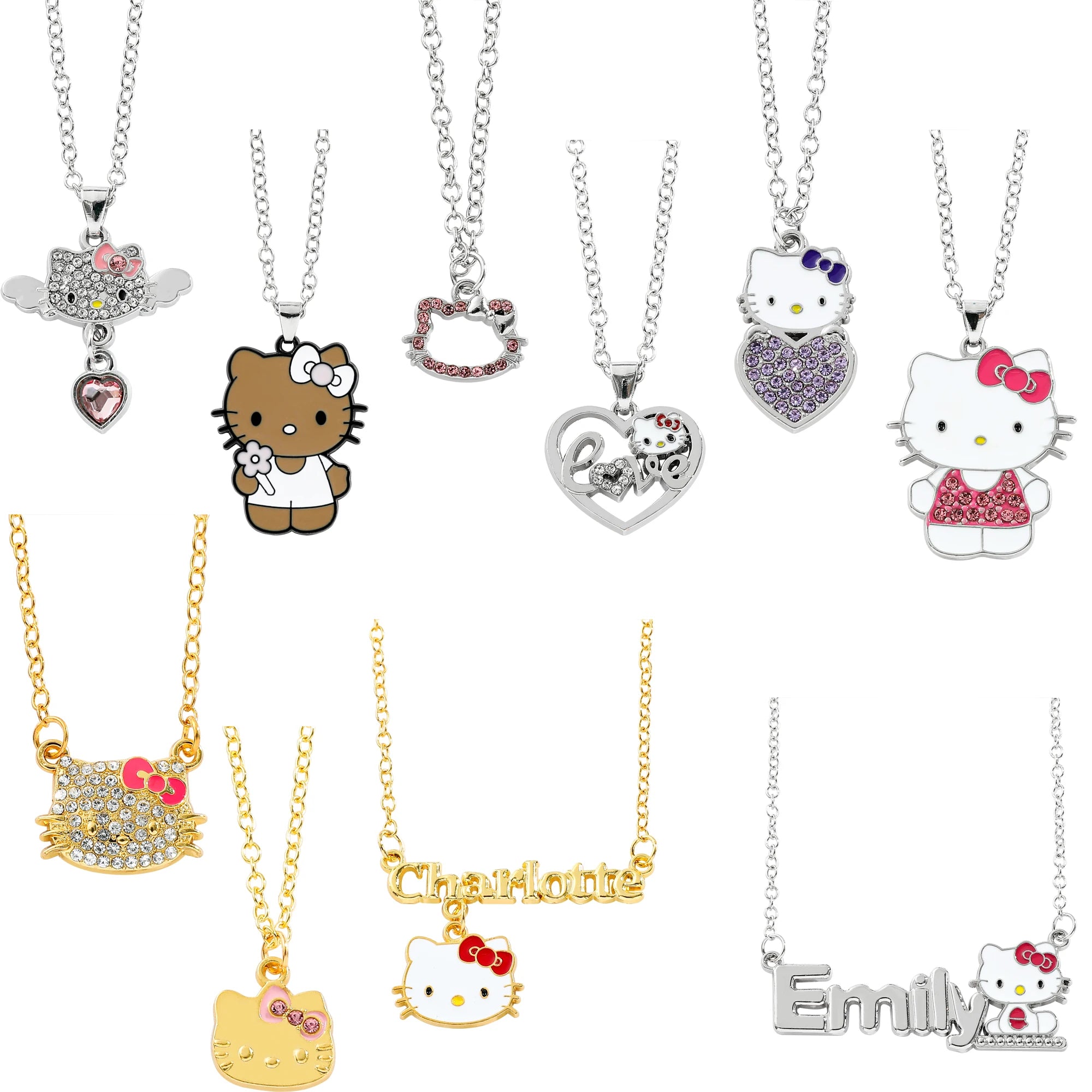 Sanrio HelloKitty Collection Sweet Cute Creative Enamel Pendant Necklace Fashion Charm Jewelry Girl Party Gift