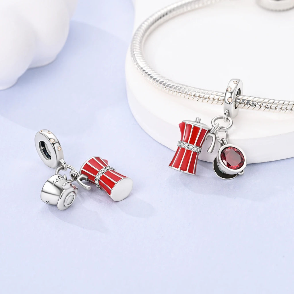 Coffee Cup Charms 925 Silver Beads For Woman Fit Original Bracelet Making Fashion Jewelry