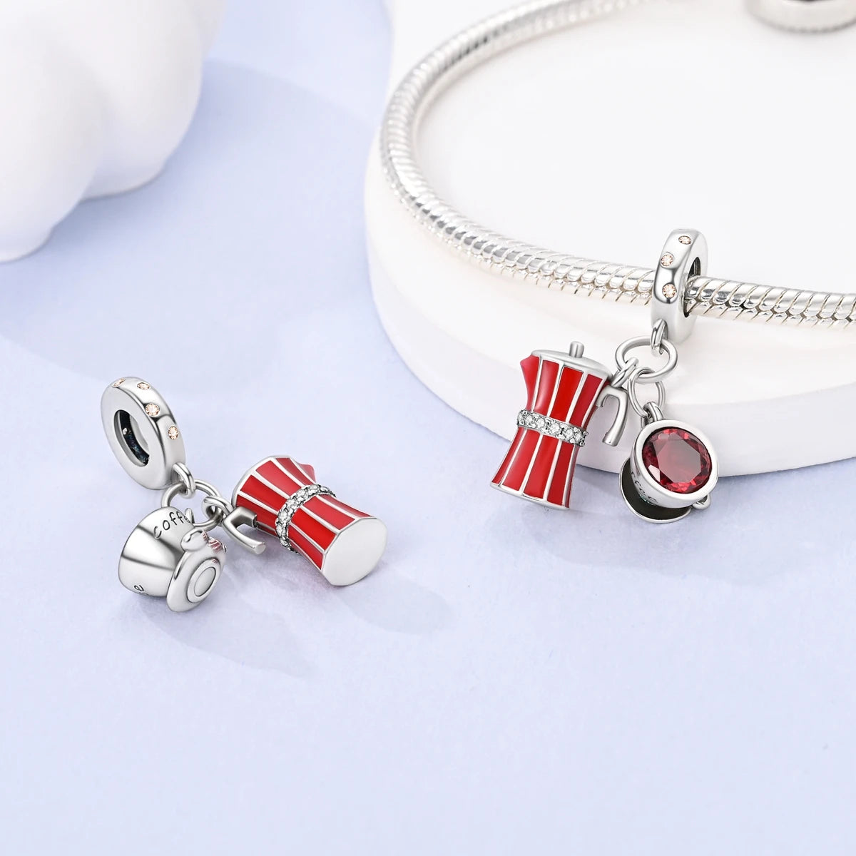 Coffee Cup Charms 925 Silver Beads For Woman Fit Original Bracelet Making Fashion Jewelry