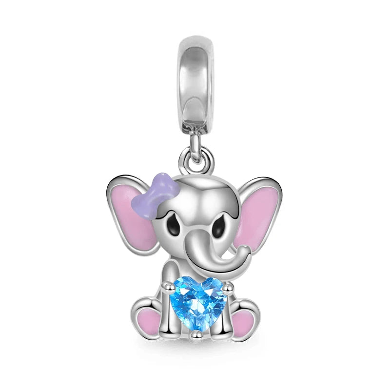 New 925 Sterling Silvering Panda Elephant Porker Charm Of 925 Chain Beaded Fit Original Pendant Bracelet DIY Ladies Jewelry