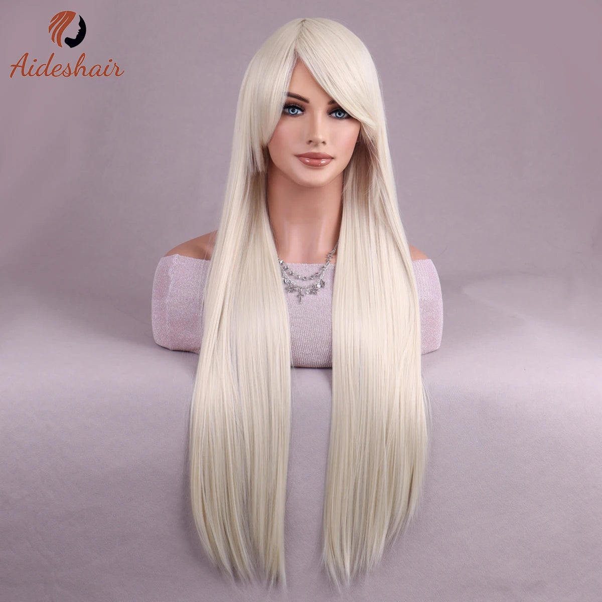 Halloween wine-red European and American long straight wig for women heat-resistant fiber synthetic wig for daily Cosplay