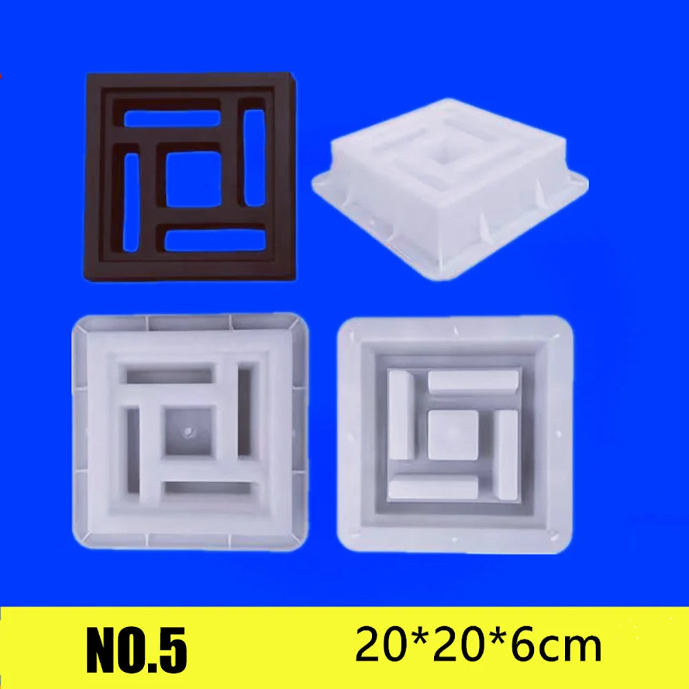 Home Garden Floor Road Cement Hollow Brick Path Mold  Reusable DIY Plastic Decorative Openwork Garden Background Wall Mold
