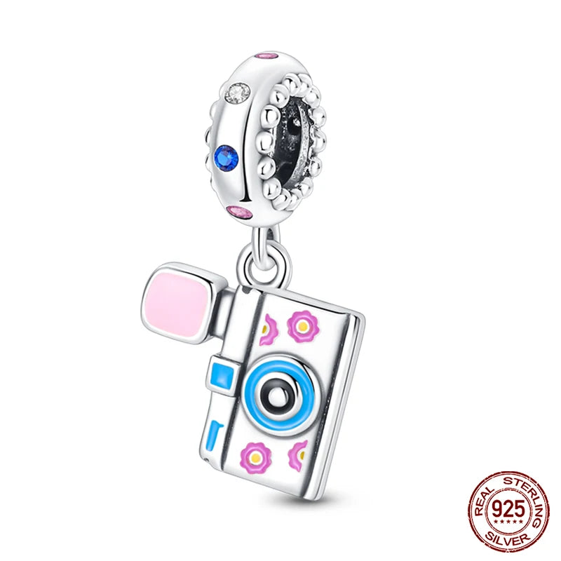 100% 925 Sterling Silver Hot Air Balloon Suitcase Graduation Travel Series Charm Beads Fit Qikaola Original Bracelet DIY Jewelry