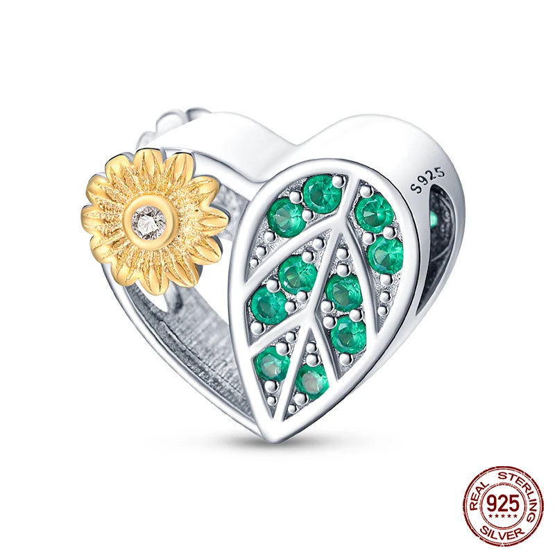 925 Sterling Silver Romantic Heart Series Charms Beads Fit Qikaola 925 Original Bracelet DIY Mother's Day Jewelry Gifts