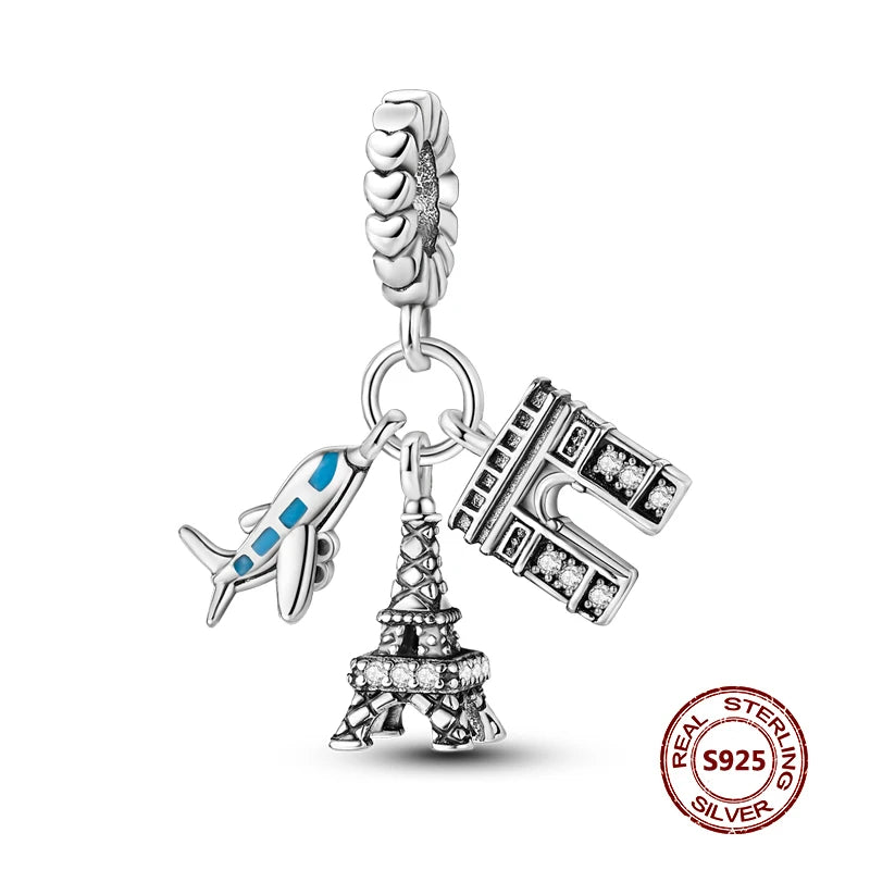 925 Sterling Silver Strawberry Turtle Owl Charm Beads Suitable For Original Bracelet Women DIY Jewelry Making Birthday Gifts