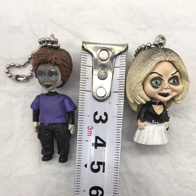 Original Chucky Anime Cartoon Horror Bride Figure Keychain Pendant Limite Collect Movie Film Model Toy Halloween Gift for Adult