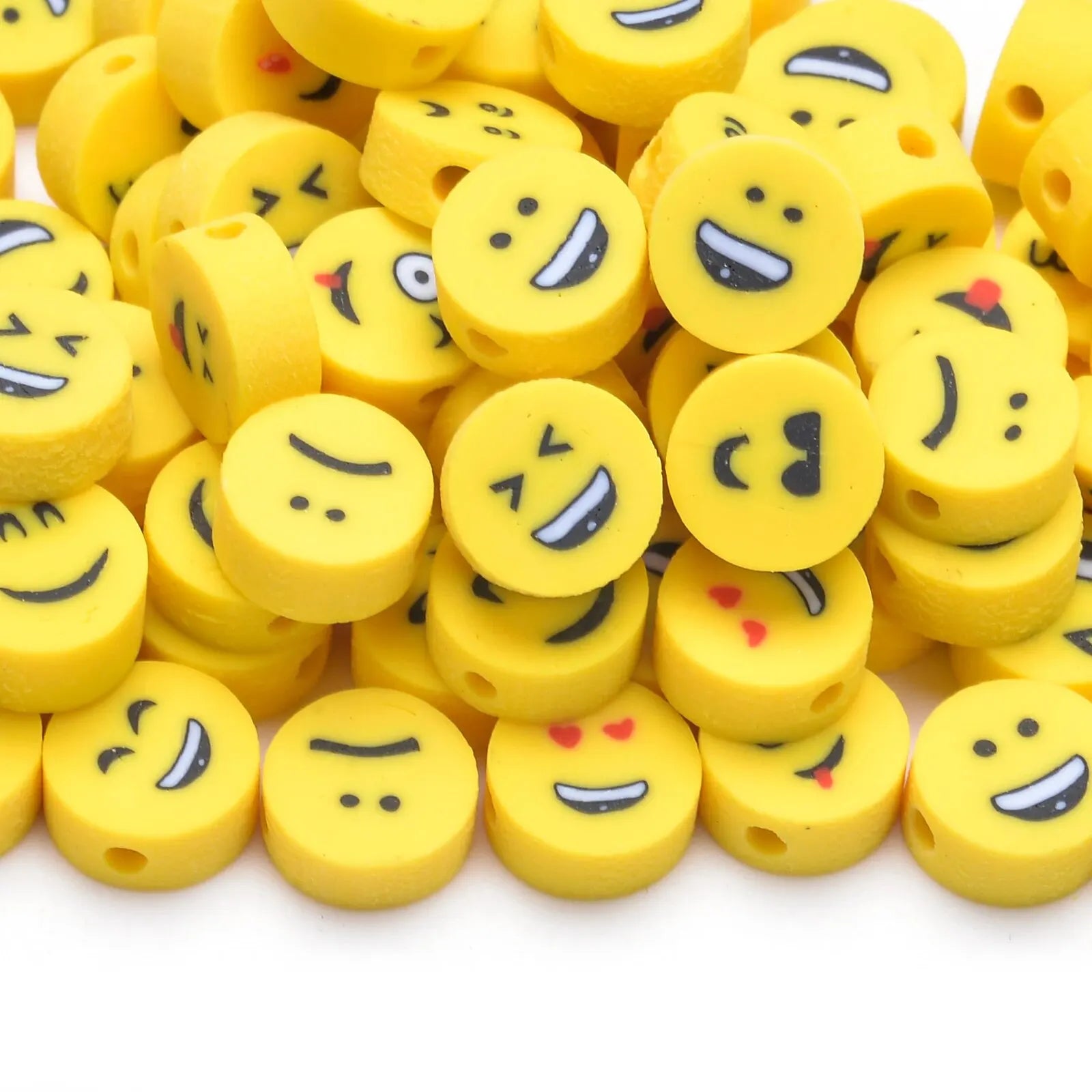 30pcs 10mm Heart Shape Beads Fruit Polymer Clay Beads Spacer Loose Beads for Jewelry Making DIY Handmade Bracelet