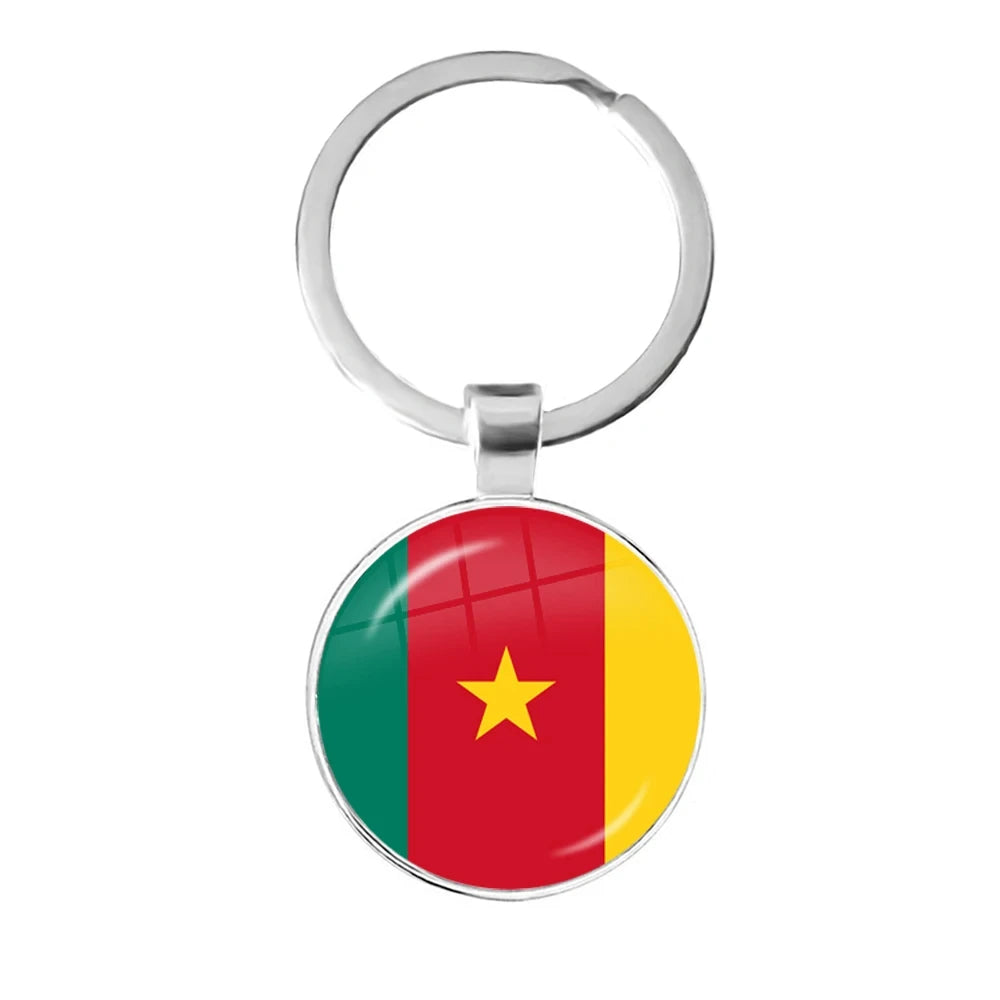 South Africa,Mozambique,Liberia,Cameroon,Cape Verde,Papua New Guinea,Algeria,Belgium,Portugal National Flag Keychains For Gift
