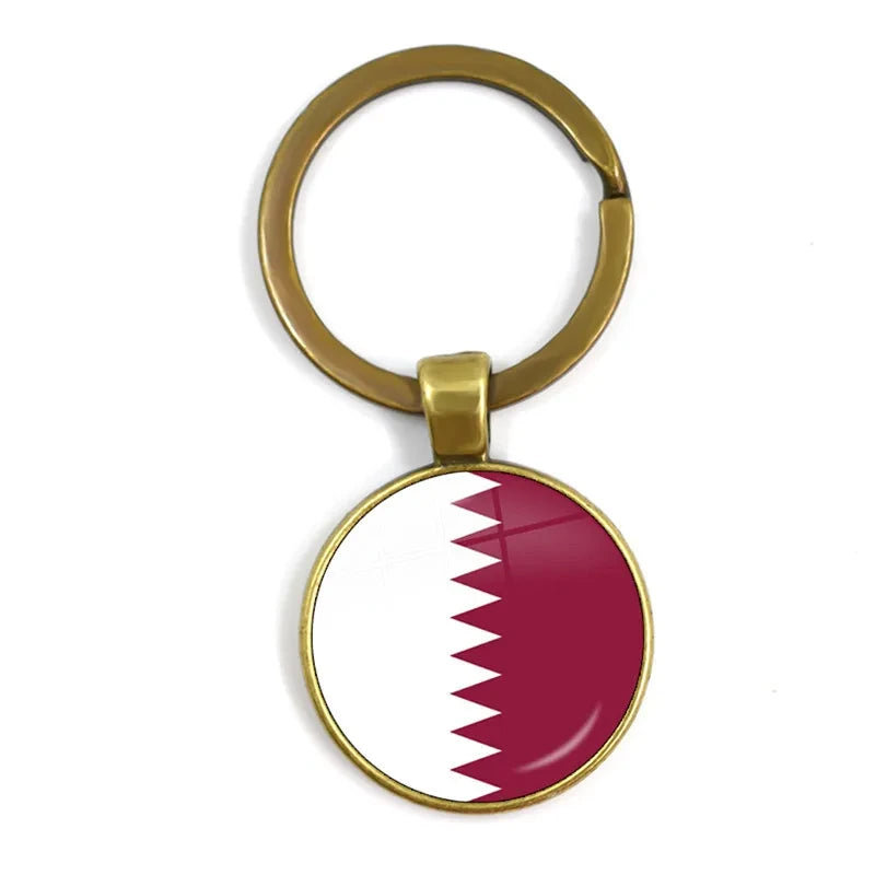 Iraq, Yemen, Nepal, Bangladesh, Maldives, Lebanon Flag Keychain 25mm Glass Keychain As a Gift To Friends  Gift