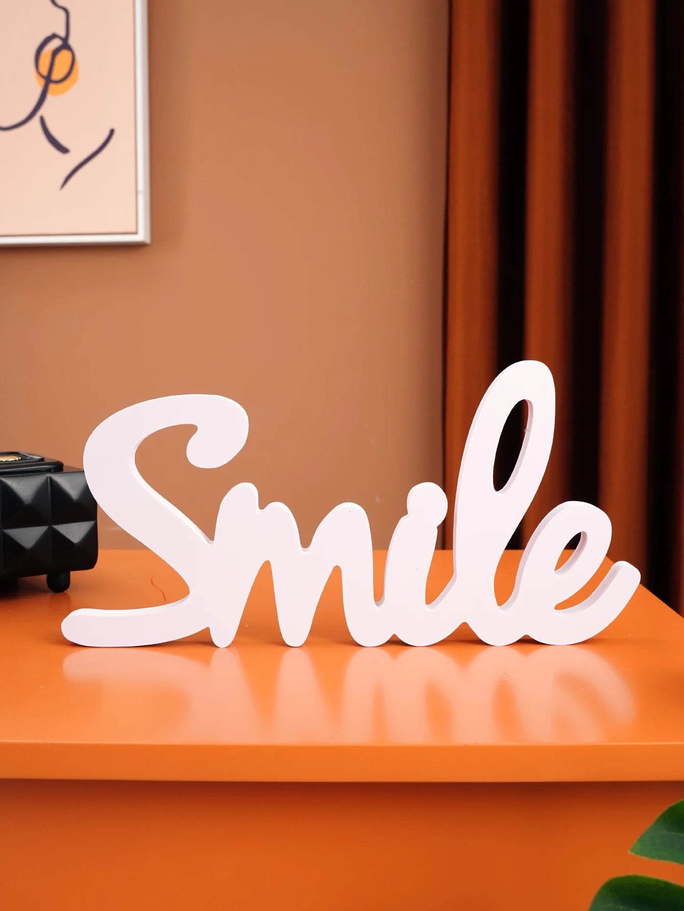 1 Sheaf sheet material SMILE letter decoration, suitable for holidays, anniversaries, wedding table decoration, warm home decora
