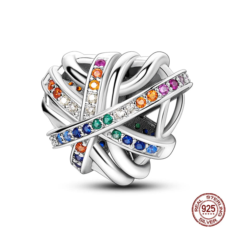 925 Sterling Silver Romantic Heart Series Charms Beads Fit Qikaola 925 Original Bracelet DIY Mother's Day Jewelry Gifts