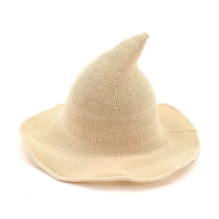 Vintage Halloween Woman Witch Hat Costume Wool Knit Hat Party Coseplay Masquerade Witch Hat Halloween Prop Decoration