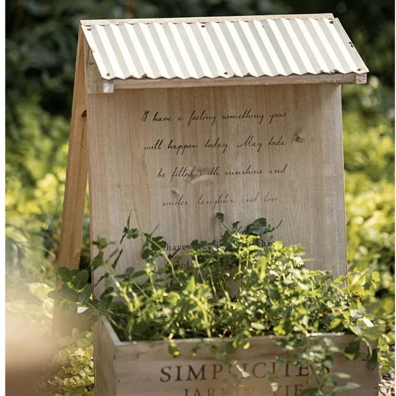 Courtyard Planting Flower Rack, Creative Wooden Plant, Potted Garden, Balcony Bonsai Basin, Retro Distressed Floor Decorative