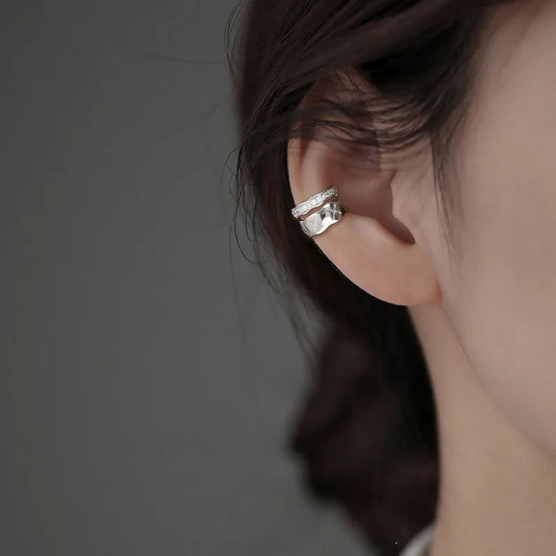 Korean Exquisite Zircon Star Ear Clip for Women Without Piercing Long Tassel Sweet Ear Cuff Clip Earrings Wedding Jewelry Gift