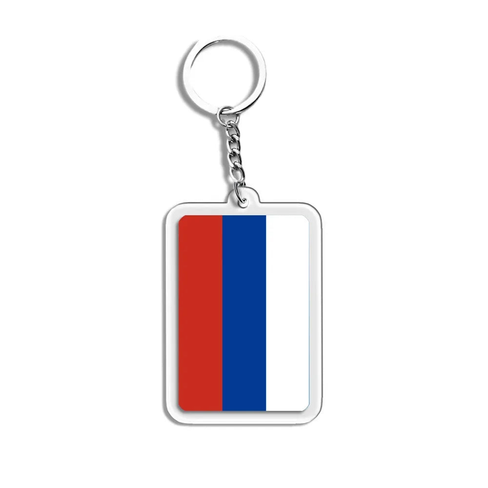 National Flag Keychain Serbia Spain Argentina USA Brazil France Portugal Denmark Poland Tunisia Flags Football Keyring Gifts