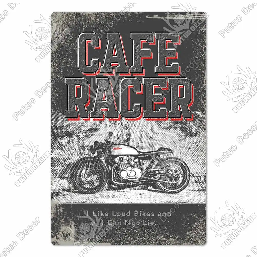 Putuo Decor Cafe Racer Vintage Tin Sign Plaque Metal Wall Art Stickers Garage Man Cave Pub Bar Retro Poster Iron Painting