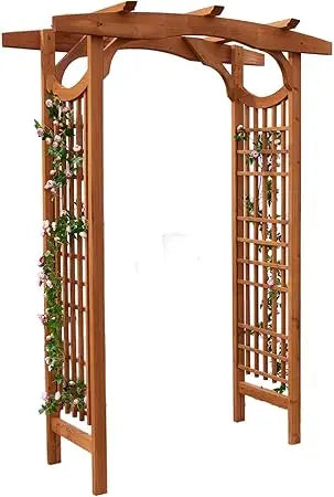 Solid Fir Wooden Garden Arch Premium Outdoor Trellis for Climbing Plants, 83.12”H×59”W×29.75’’D, Also can be Used for Wedding an