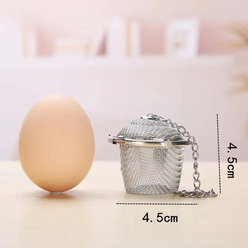 Herbal Ball Tea Spice Strainer Durable Silver Reusable Stainless Mesh Teakettle Locking Tea Filter Infuser Spice Kitchen 5 Sizes