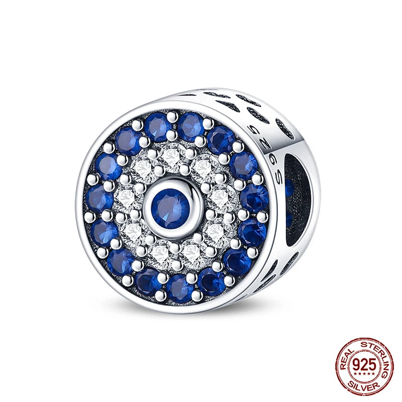 100% Real 925 Sterling Silver Classic Devil's Eye Charms Beads For Women Fit Original Qikaola Bracelets Fine DIY Jewelry Making